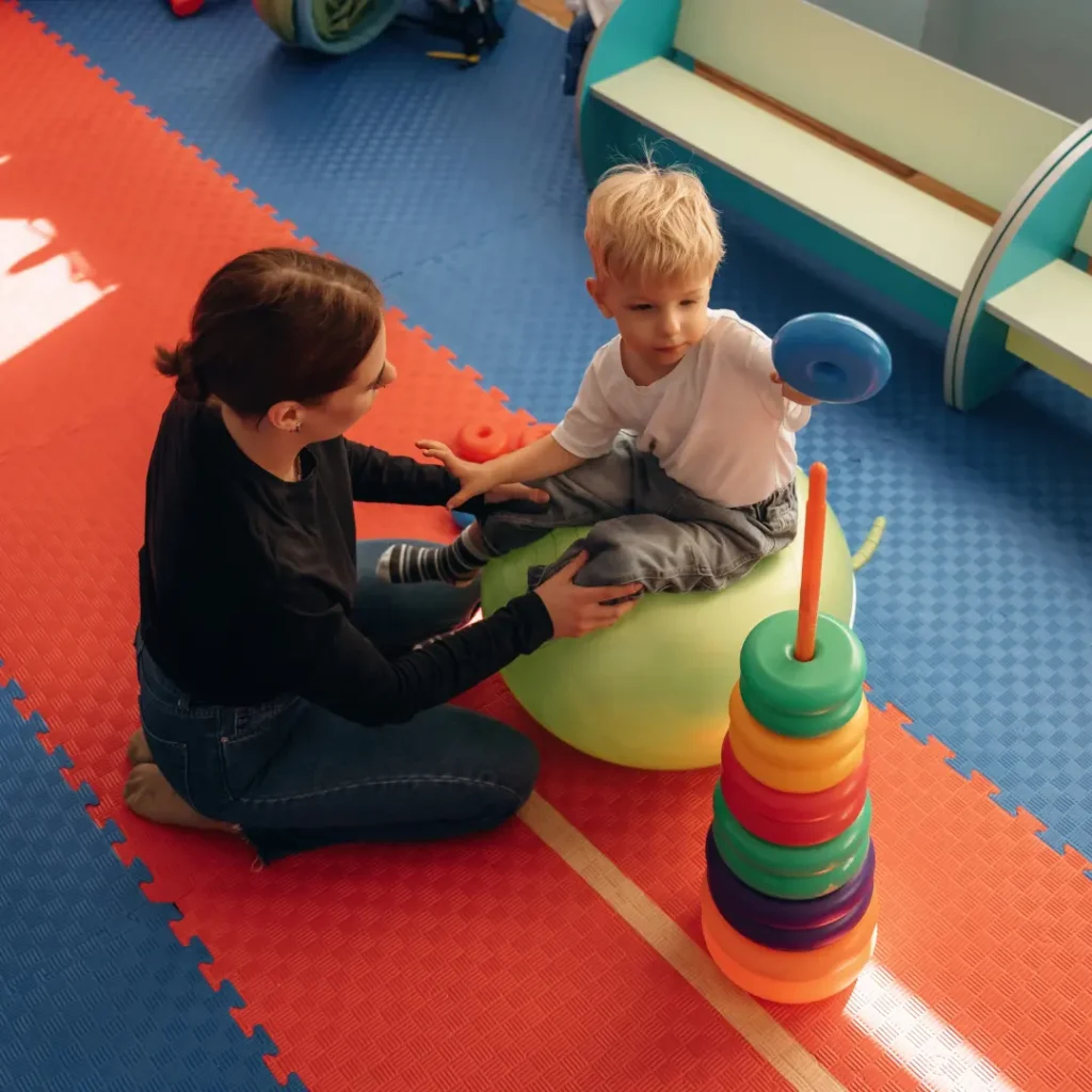 Therapist playing with child