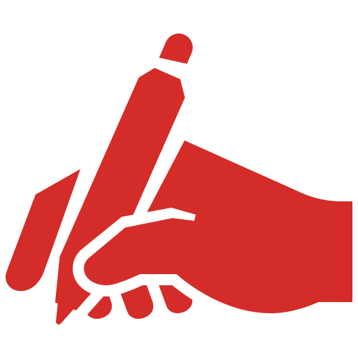 Hand writing with pen icon