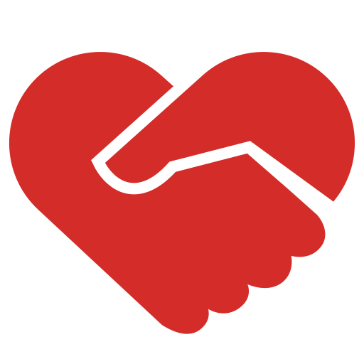 Heart handshake icon