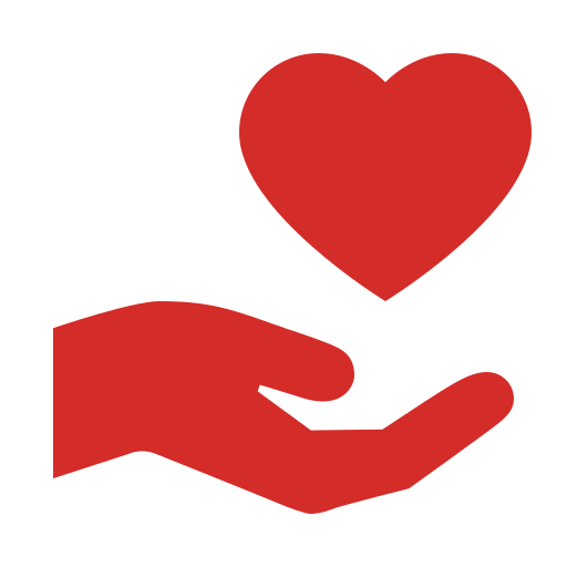 Hand holding love heart icon