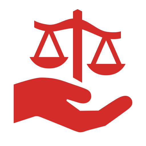 Hand holding scales icon